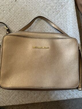 Michael Kors Rose Gold Saffiano Crossbody Bag